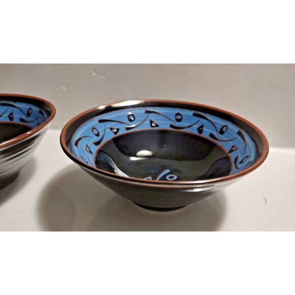Ceramic Rice Bowl Set Japan 6" Raised Pattern (set of 4) - Picture 7 of 16